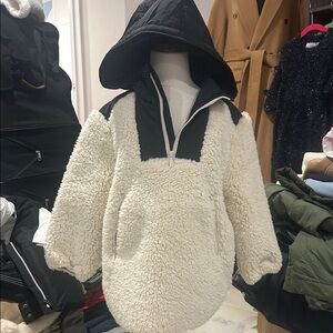 Kids Black and White Sherpa Jacket